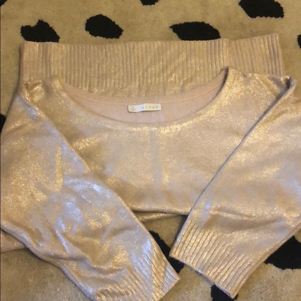 Champagne metallic sweater
